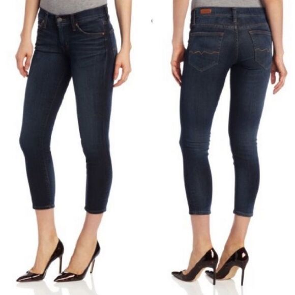 ☔️💜Red Engine Blue Cropped Jeans Size 6 - Picture 1 of 11